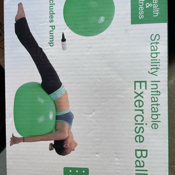 Stability inflatable exercise ball & Core strength training wheel -NWT - Picture 3 of 5